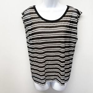 Bailey 44 Texture Layered Striped Sleeveless Top M
